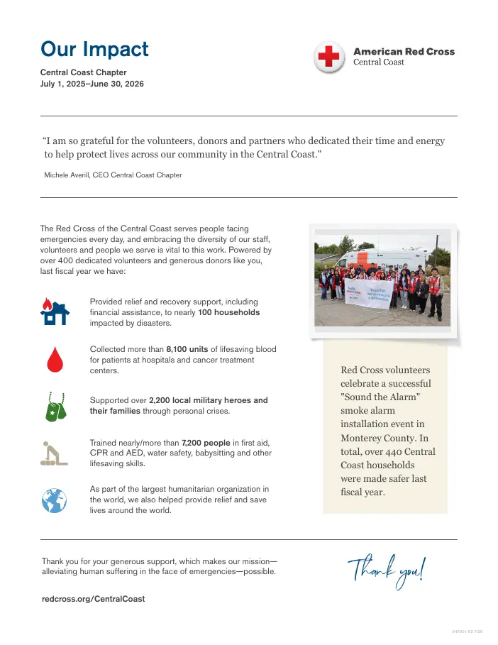Red Cross of the Central Coast report cover