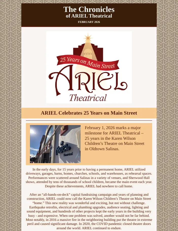 ARIEL Theatrical report cover
