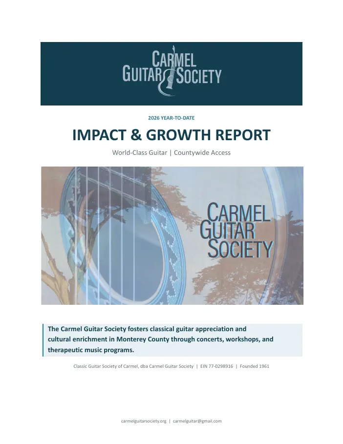 Carmel Guitar Society report cover