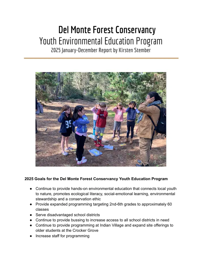 Del Monte Forest Conservancy report cover