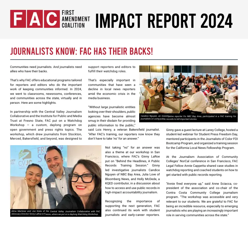 First Amendment Coalition report cover