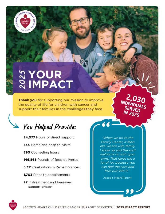 Jacob’s Heart Children’s Cancer Support Services report cover